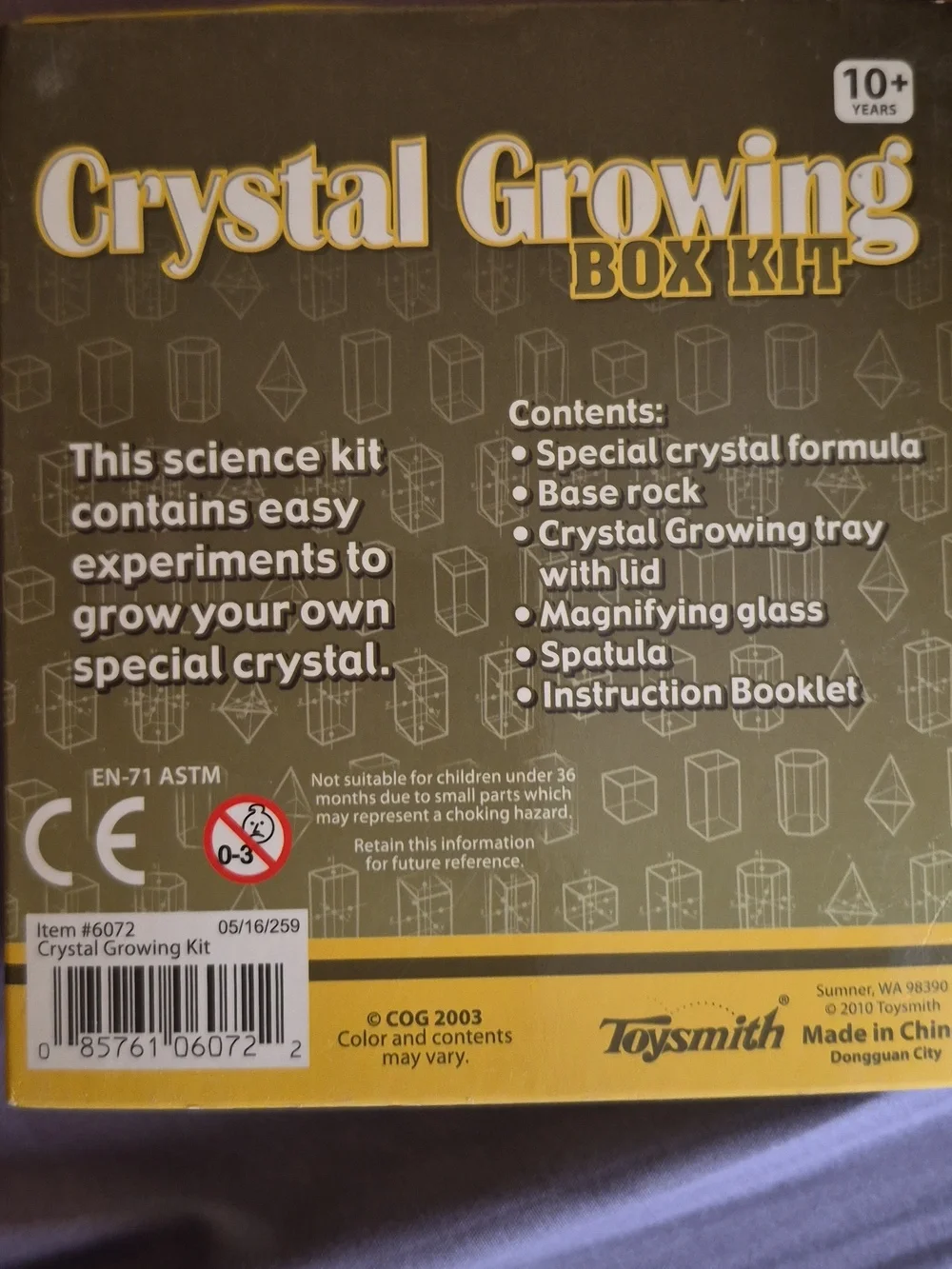 Toysmith Topaz Yellow Crystal Growing Kit New